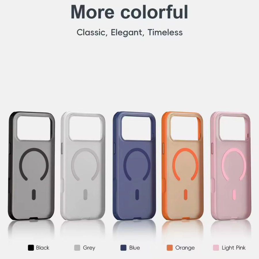 Vyimc Magnetische Transparente Schutzhülle mit kabelloser Ladefunktion für iPhone 16 Pro, 15, 14, 13 und 17 Pro Max, Blau, Mattes Design mit MagSafe Kompatibilität - Bild 2