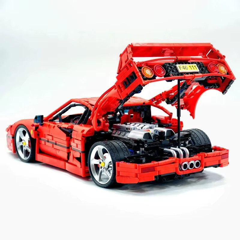 Technischer X001 Roter Supersportwagen F40 Sportfahrzeug-Modell, Bausteine, 4026 Teile - Bild 5