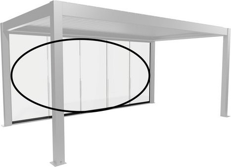 BIOHORT Pergola-Glasschiebetür Teleskop-Modell in Dunkelgrau-Metallic, B/H/T: 512,5 x 234,9 x 6,9 cm - Bild 1