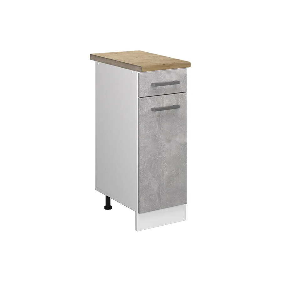 Vicco R-Line Küchenunterschrank mit Schubladen in Beton-Optik und Eiche, B/T/H: 30 x 60 x 81,6 cm - Bild 2