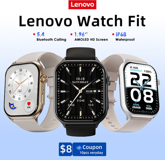 Lenovo Smartwatch, Silber, Silikon, Herren - Bild 1