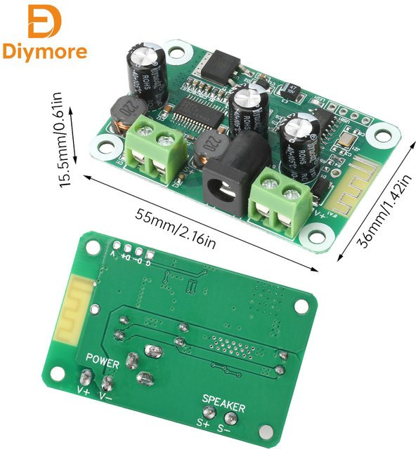 diymore TPA3110 Bluetooth 5.4 Mono-Verstärkerplatine 30W mit TWS Stereo-Pairing in Grün - Bild 1
