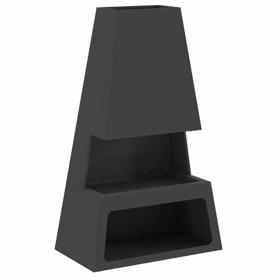 vidaXL Feuerstelle aus Stahl in Schwarz, H x B x T: 100 x 60 x 35 cm - Bild 2