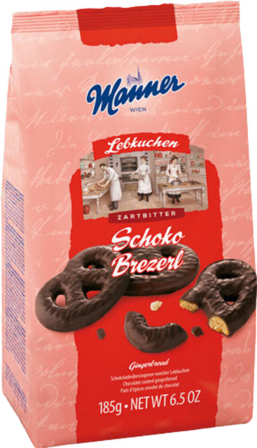Manner Lebkuchen Schoko-Brezerl Zartbitter 185 g - Bild 1