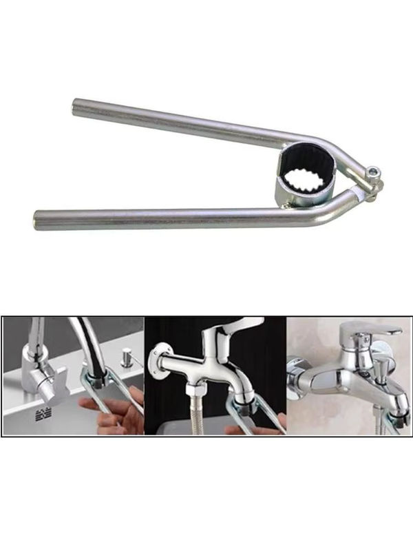 DAZZLEEX Wasserhahn-Belüfter-Schlüssel aus Stahl und Kunststoff in Silber für Küchen und Badezimmer - Bild 2