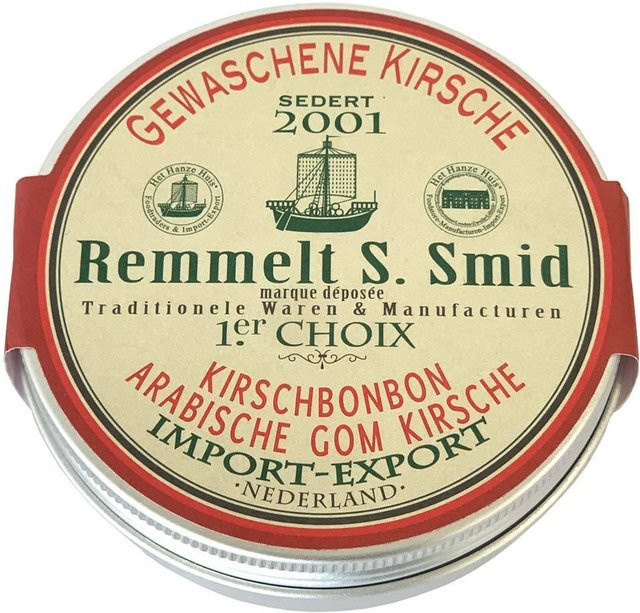 Remmelt S. Smid Gewaschene Kirsche Bonbons Metalldose 90 g - Bild 1