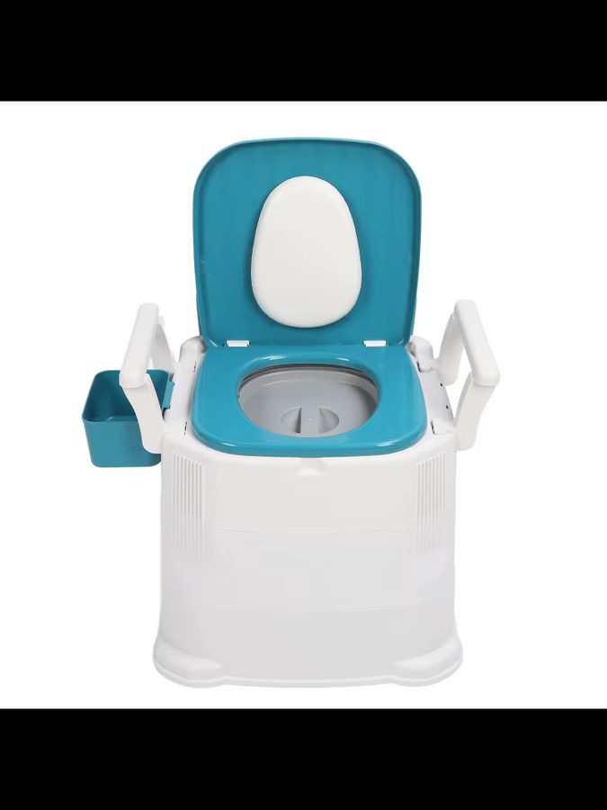 TMISHION Toilettenstuhl für Erwachsene, rutschfest und weich gepolstert mit Müllsack, B/T/H: 47,0 x 46,0 x 47,0 cm - Bild 2