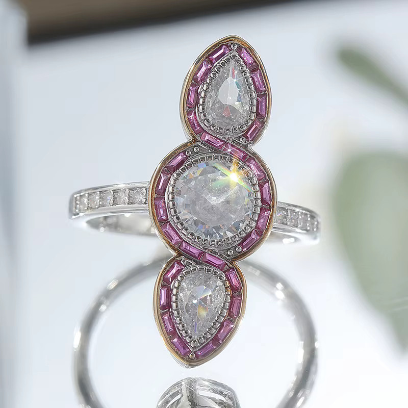 YoYo Ring Vintage, 925 Silber, Zirkonia, Damen - Bild 2