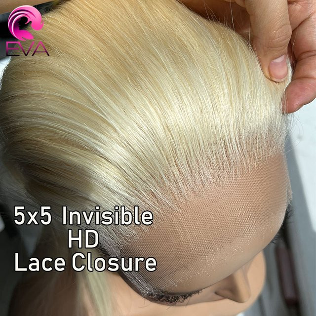Eva Hair HD Lace Closure, 613 Blonde, Echthaar, Glatt - Bild 1