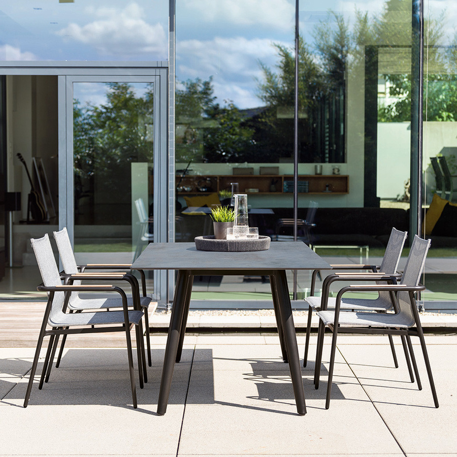 Stern Tisch Interno Silverstar 2.0 Flint mit Edelstahlplatte in Silver, B/T: 220 x 100 cm - Bild 2