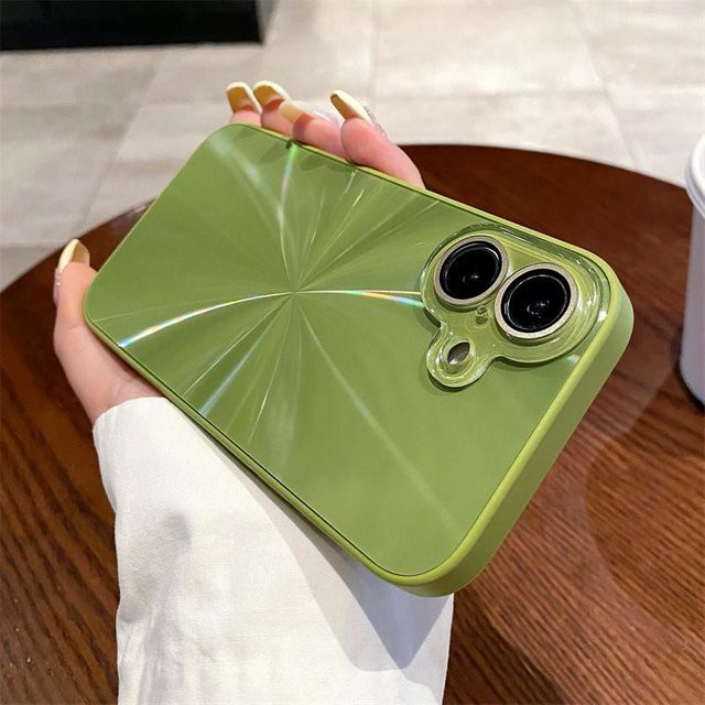 Bunte Aurora iPhone Hülle mit Laser-CD-Muster und Kameraschutz für Apple iPhone 16 15 14 13 12 11 Pro Max, stoßfeste Hartschale, Multicolor - Bild 1