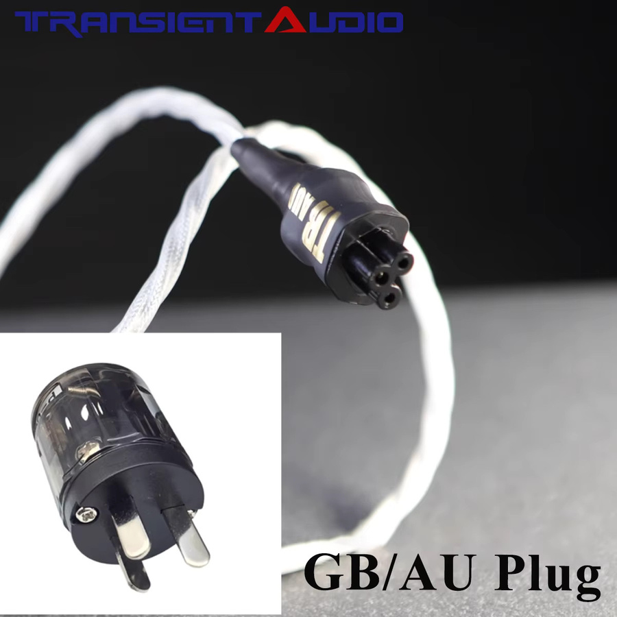 TRANSIENTHI-FI AUDIO HIFI versilbertes IEC C5 Cloverleaf-Stromkabel in Silber für audiophile Qualität - Bild 5