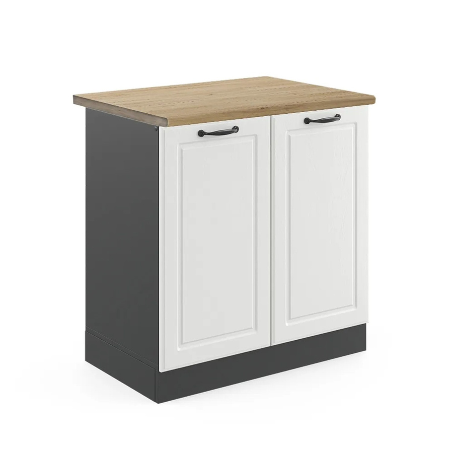 Vicco Spülenunterschrank R-Line Landhaus Weiß Anthrazit Eiche B/T/H: 80 x 60 x 81,6 cm - Bild 2