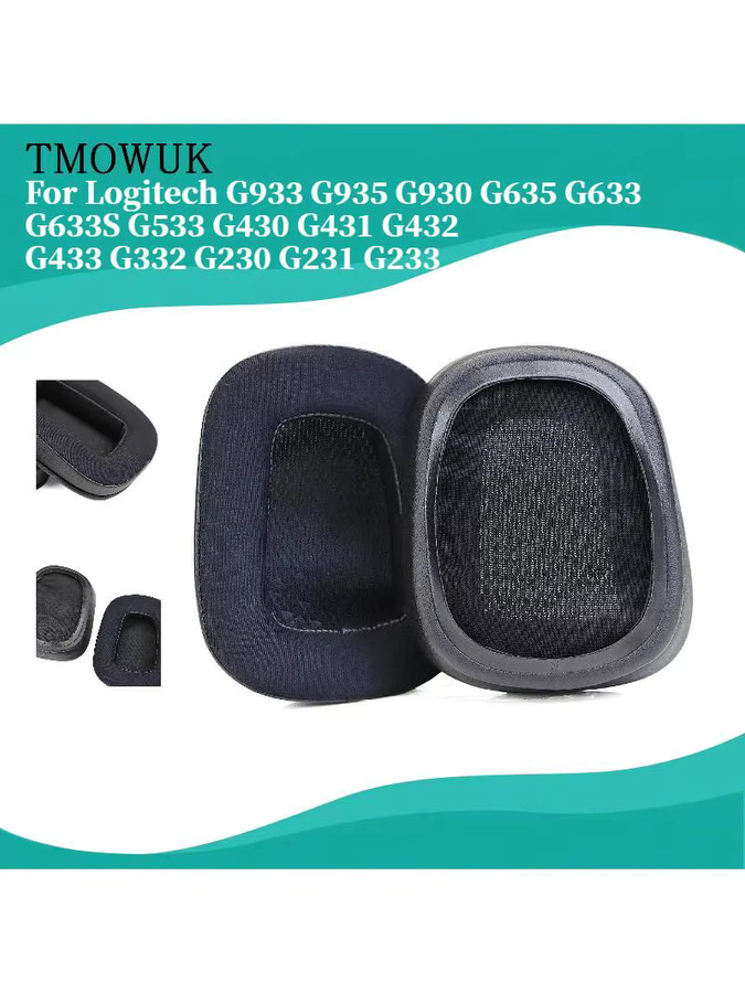 Kühlgel-Ohrpolster in Schwarz für Logitech Kopfhörer G933 G935 G930 G635 G633 G633S G533 G430 G431 G432 G433 G332 G230 G231 G233 - Bild 6