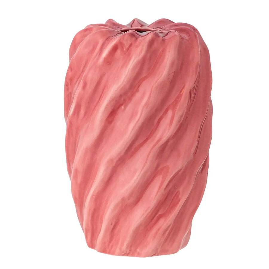 Bloomingville Keramikvase Rowena in Pink mit skandinavischem Design aus Steingut, Höhe: 19 cm - Bild 1