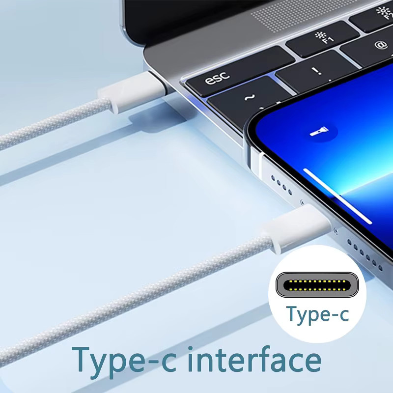 GeydrQ USB-C auf USB-C Schnellladekabel 60 W PD für Apple iPhone, in Gold oder Weiß - Bild 2