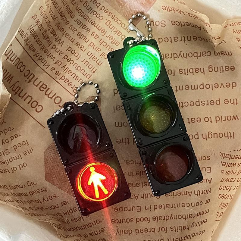 Elberta Ampel Schlüsselanhänger Mini Fußgängerampel mit LED Licht 1-teiliges Set - Bild 2