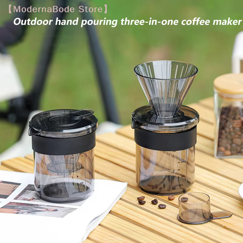 Hoeaden Drei-in-Eins Kaffeekanne mit Skala und Infuser, transparent, ideal für Reisen und Camping - Bild 5