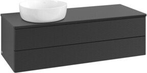 V&B Waschtischunterschrank Antao mit Frontstruktur in Blau, B/T/H: 120 x 36 x 50 cm - Bild 1
