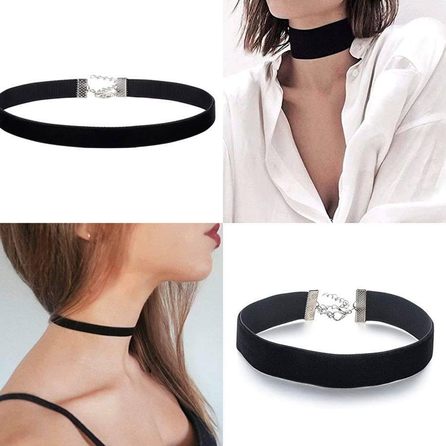KAIGOTOQIGO Choker Halskette, Samt, Schwarz, Damen, Vintage - Bild 2