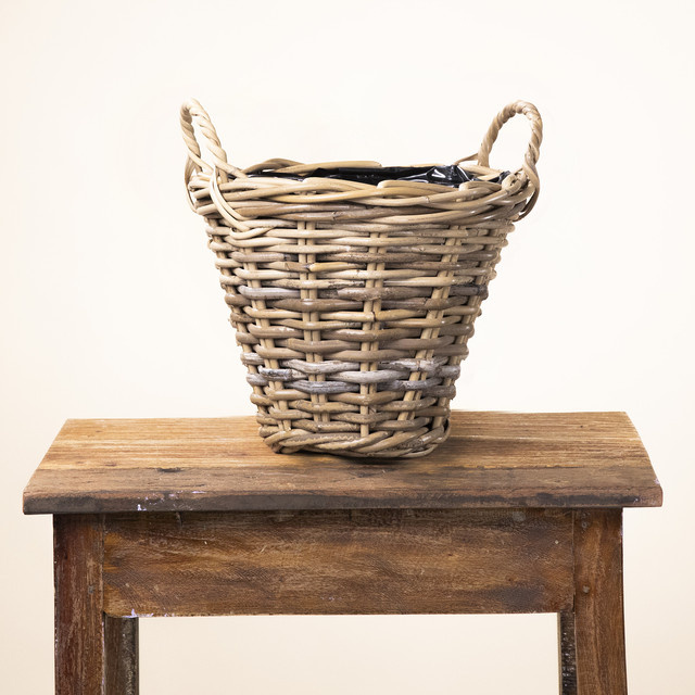 Übertopf Rosenkorb von BLUME2000 aus Rattan in Braun, Durchmesser: 24 cm - Bild 1