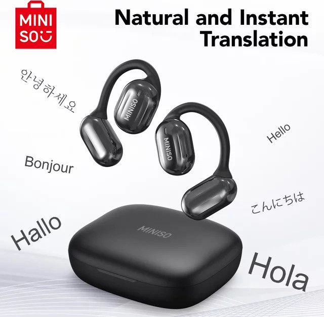 MINISO MS162 Übersetzer-Kopfhörer Bluetooth Drahtlose Face-to-Face Übersetzung Kopfhörer Schwarz - Bild 1