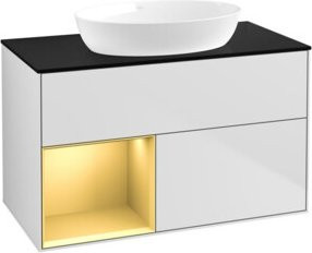 V&B Waschtischunterschrank Finion 100 in Weiß lackiert, B/T/H: 100 x 50,1 x 50,1 cm - Bild 1