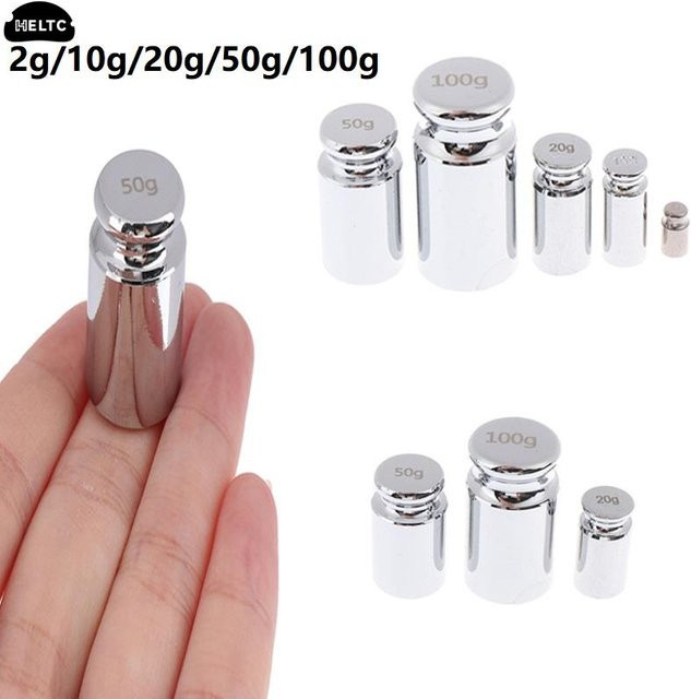 HELTC Elektronische Waage als Lehrinstrument mit Kalibriergewichten in Silber, 2g/10g/20g/50g/100g - Bild 1