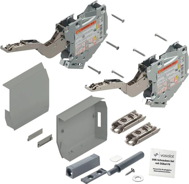 Blum Aventos Tip-On Blum Aventos Klappbeschlag Set mit Kraftspeicher 400-1.000 und Montageplatte in Hellgrau - Bild 1