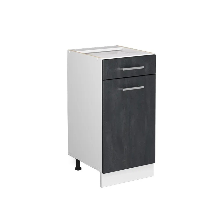 Vicco Küchenschubunterschrank R-Line in Schwarz Beton und Weiß ohne Arbeitsplatte, Breite: 40 cm - Bild 2