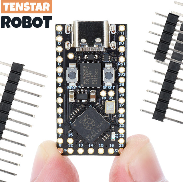Tenstar RP2040 Pro Micro Development Board in Schwarz mit 16MB Speicher, Dual-Core, unterstützt MicroPython und kompatibel mit Raspberry Pi Pico - Bild 1