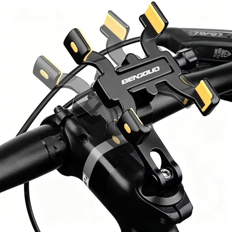 GOLDFOX 360 Grad drehbare universelle Fahrrad- und Motorrad-Handyhalterung für Lenker, Schwarz, passend für 4,5 bis 7 Zoll Smartphones - Bild 2