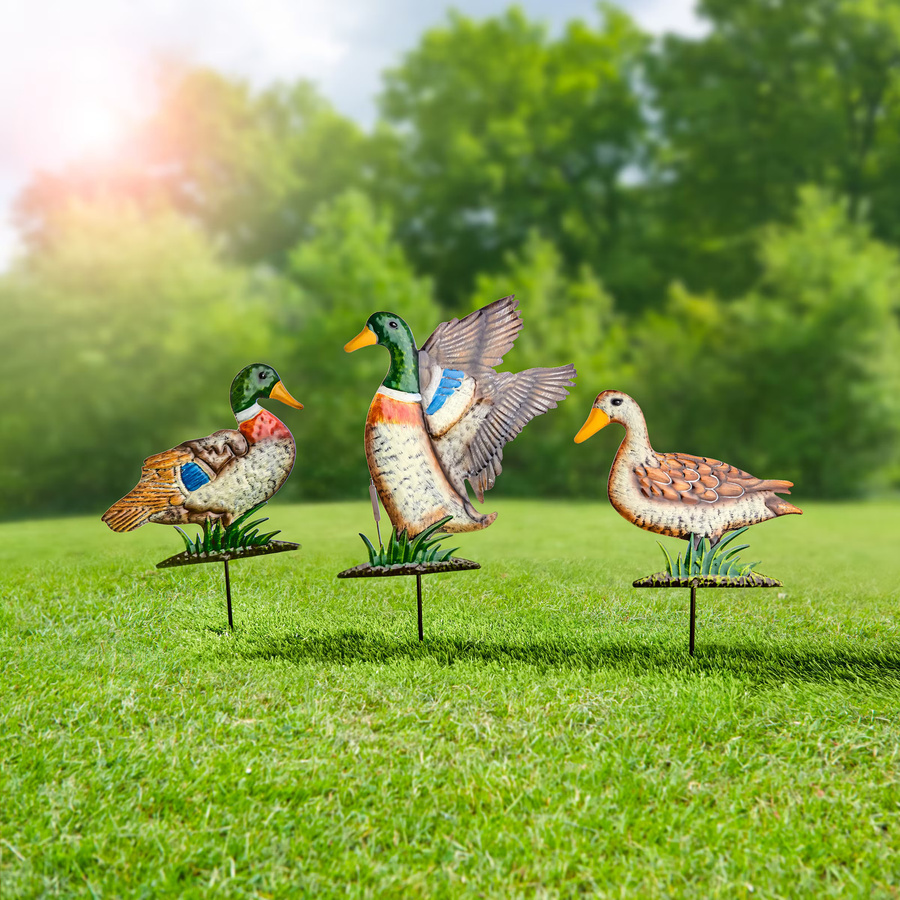 Gartenstecker Enten-Trio von viva domo in Multicolor - Bild 2