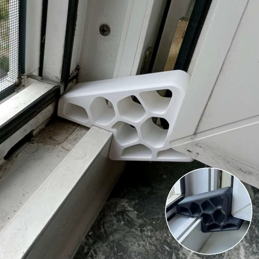 Robuster Fenster- und Türstopper in Orange mit Schienenverriegelung als rutschfester Anti-Wind-Halter zur einfachen Installation - Bild 2
