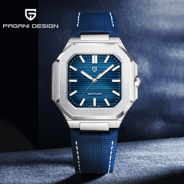 Pagani Design Armbanduhr, Quarz, Edelstahl, Saphirglas, Blau, Herren - Bild 1