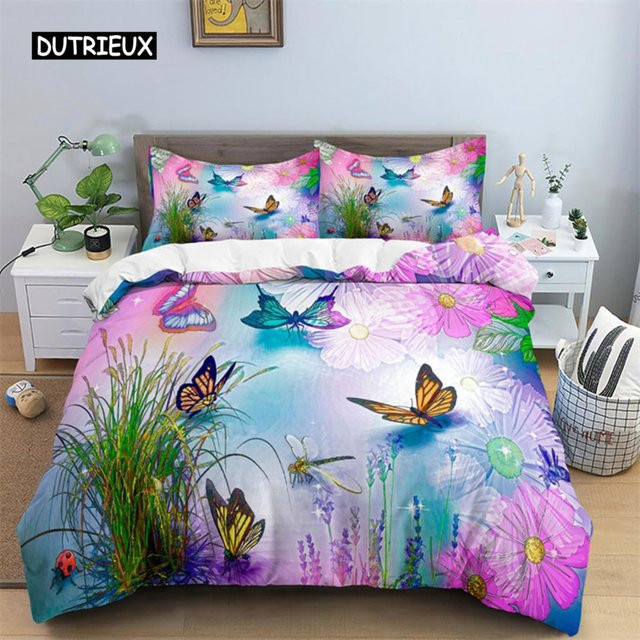 Bettwäsche-Set Traumnacht mit goldenen Schmetterlingen aus Mikrofaser, B/H: 135 x 200 cm - Bild 1