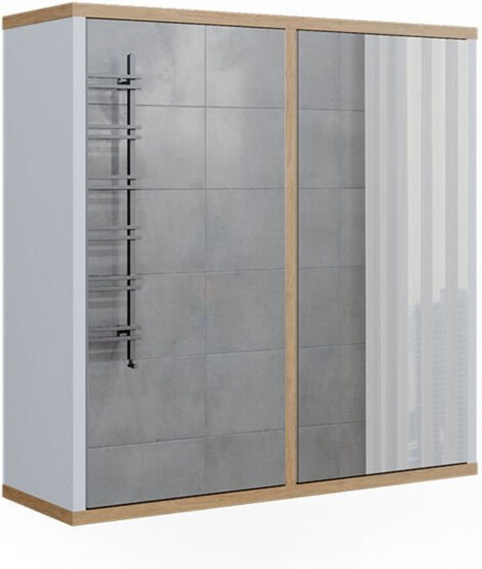 Vicco Badspiegelschrank Didi Weiß Eiche mit 2 Spiegeltüren B/H: 60 x 60 cm - Bild 2