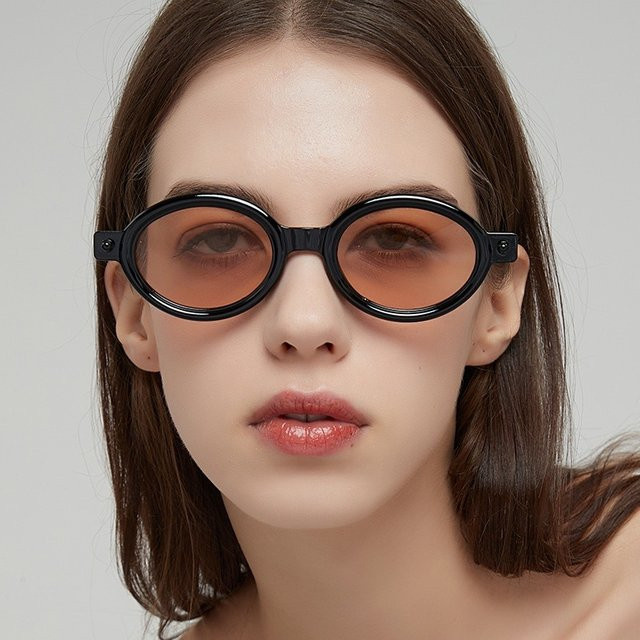 Samjune Sonnenbrille, oval, Vollrand, Kunststoff, unisex, gelb - Bild 1