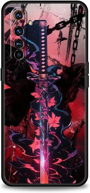 Realme C53 4G Handyhülle mit kreativem Schwert-Muster aus weichem TPU in Schwarz und Multicolour - Bild 1