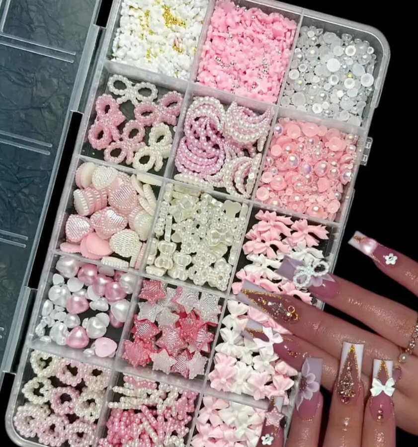 MAFANAILS Nagel Charms Perle Schleife Stern Mond, Glänzend - Bild 2