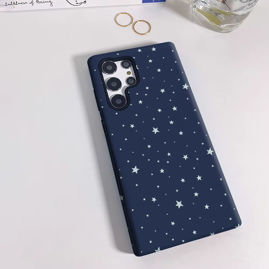 Stoßfeste doppellagige Handyhülle mit Marineblauem Lichtstern-Dekor für Samsung Galaxy S25 Ultra, S24 und S23 Ultra Plus - Bild 2