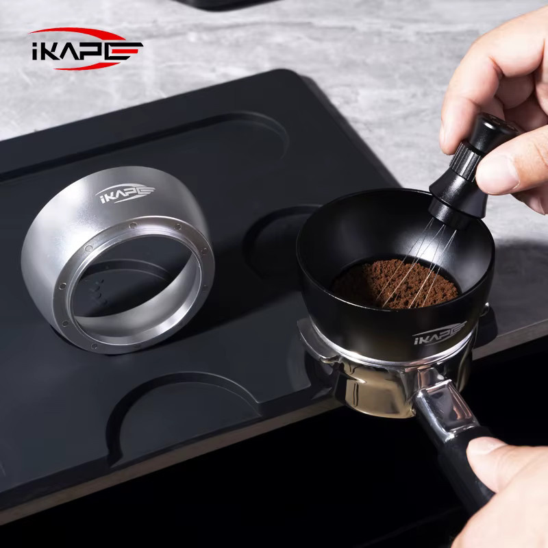IKAPE Espresso Magnetischer Dosiertrichter für Universal-Siebträger in den Größen 51mm, 54mm und 58mm aus Edelstahl in Weiß, Schwarz oder Silber - Bild 1