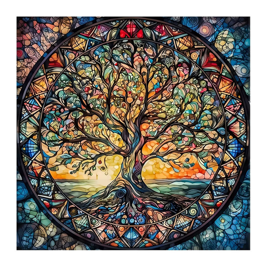 EverShine DIY Diamantmalerei Landschaft mit Bäumen und Blättern, 5D Mosaik Wanddekoration in Multicolour mit runden Bohrern - Bild 5