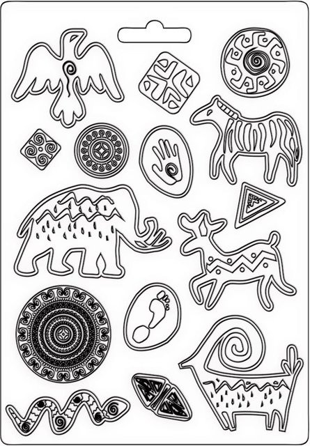 Stamperia Gießform Wild Africa aus Kunststoff in Transparent und Weiß - Bild 1