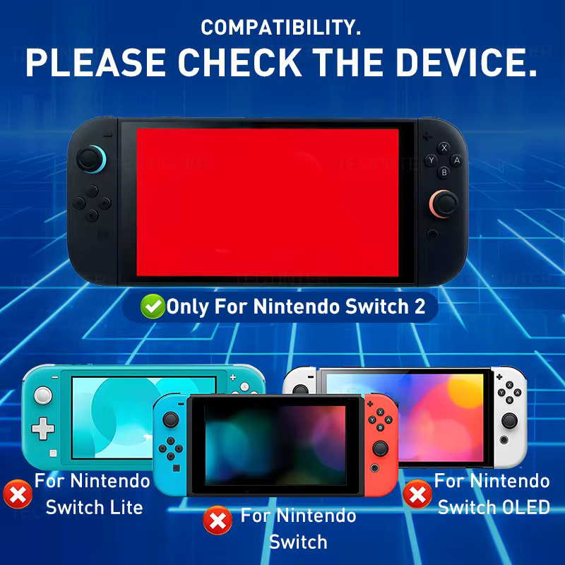 Displayschutzfolie aus gehärtetem Glas für Nintendo Switch 2 mit automatischem Ausrichtungsrahmen, transparent - Bild 2