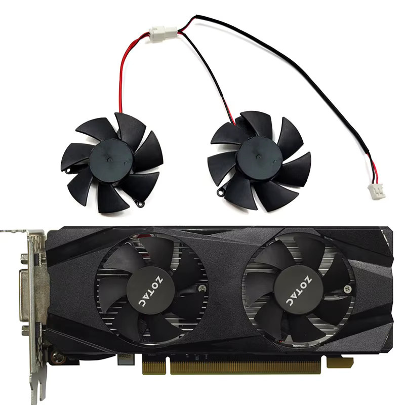 Zotac GTX 1050 Mini und GTX 1050Ti-4GD5 Mini Grafikkartenlüfter, 45 mm, 2-Pin, Schwarz, T125010SU(B) GTX 1050 MINI GPU Lüfter - Bild 1