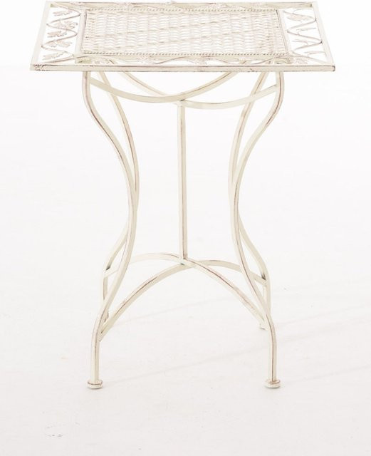 TPFGarden Tisch Asiri in Antik-Creme aus Metall für Garten und Terrasse, B/T/H: 60 x 72 x 60 cm - Bild 1