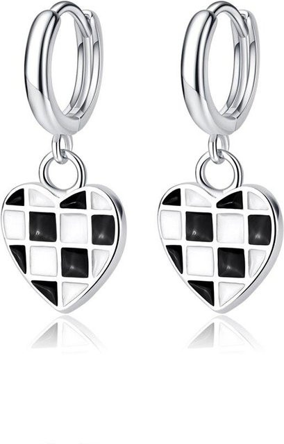 Creolen 925 Silber, Zirkon, Liebesherz, Damen - Bild 1