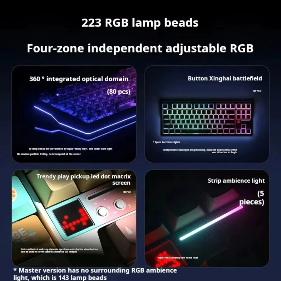 AULA F87Pro V2 Mechanische Gaming-Tastatur mit Gasket-Struktur, Bluetooth, 2,4GHz und Kabelverbindung, 8K Polling Rate, SOCD/MT/TGL Unterstützung - Bild 3