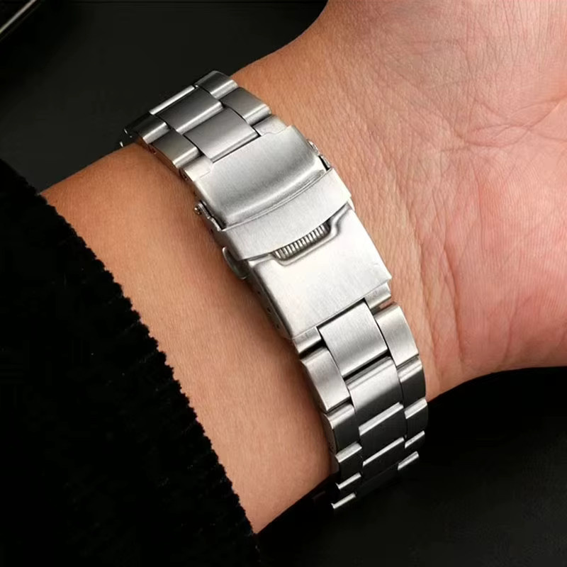 Hiyii Uhrenarmband Edelstahl, Silber, 20 22 mm, Unisex - Bild 3